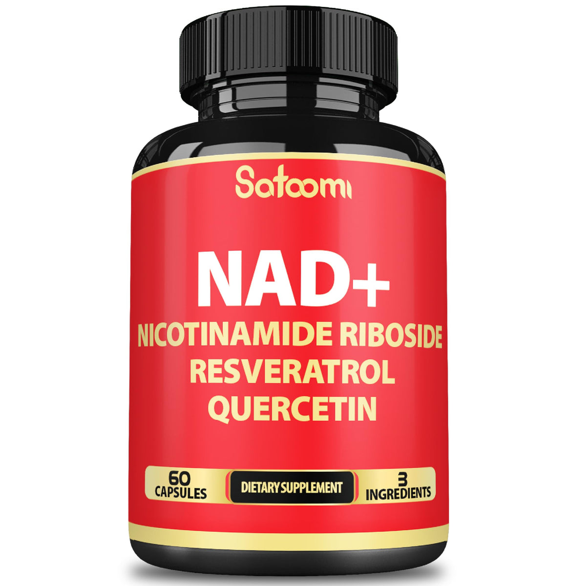 Satoomi NAD Nicotinamide Riboside Supplement bottle front view
