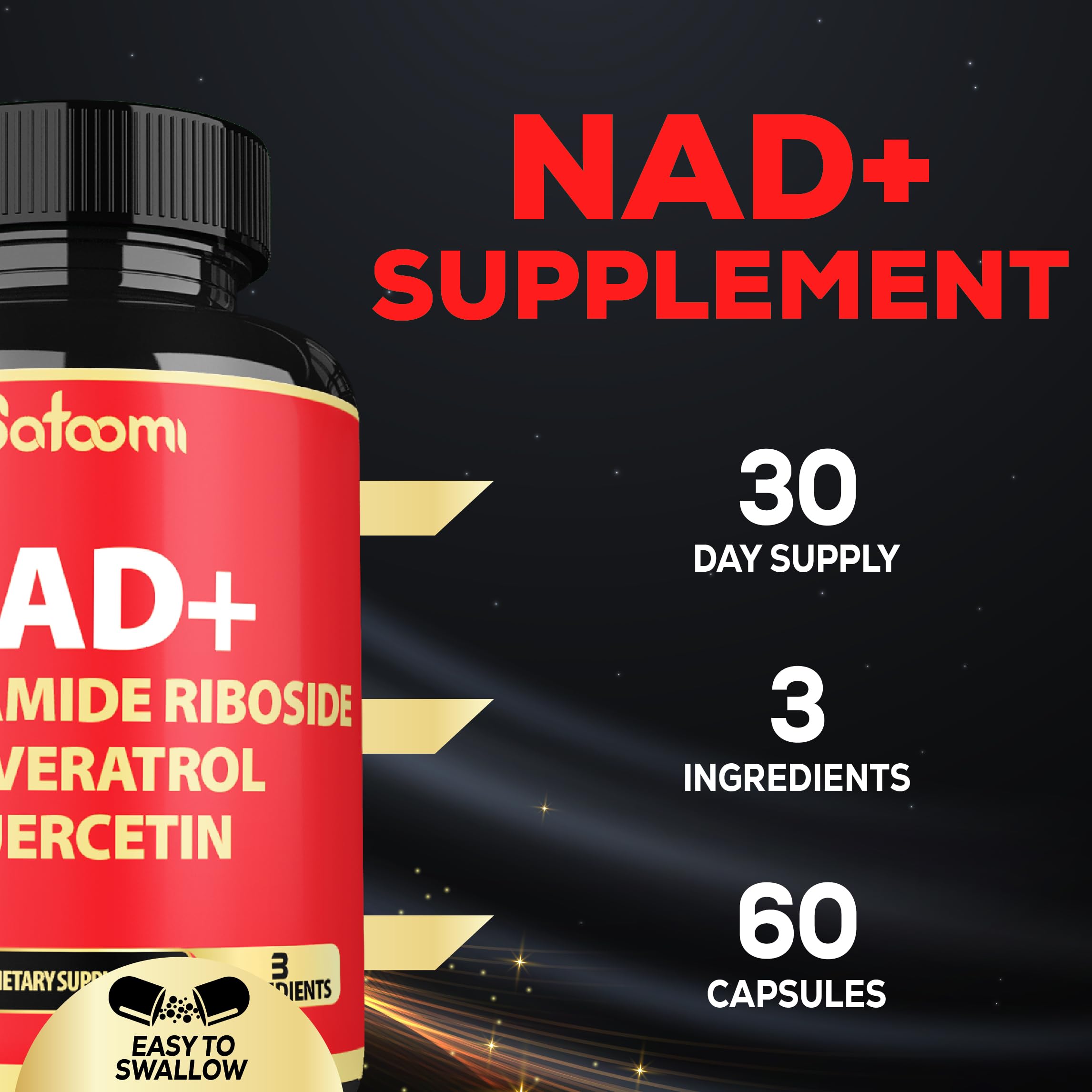 Satoomi NAD Nicotinamide Riboside Supplement ingredients list