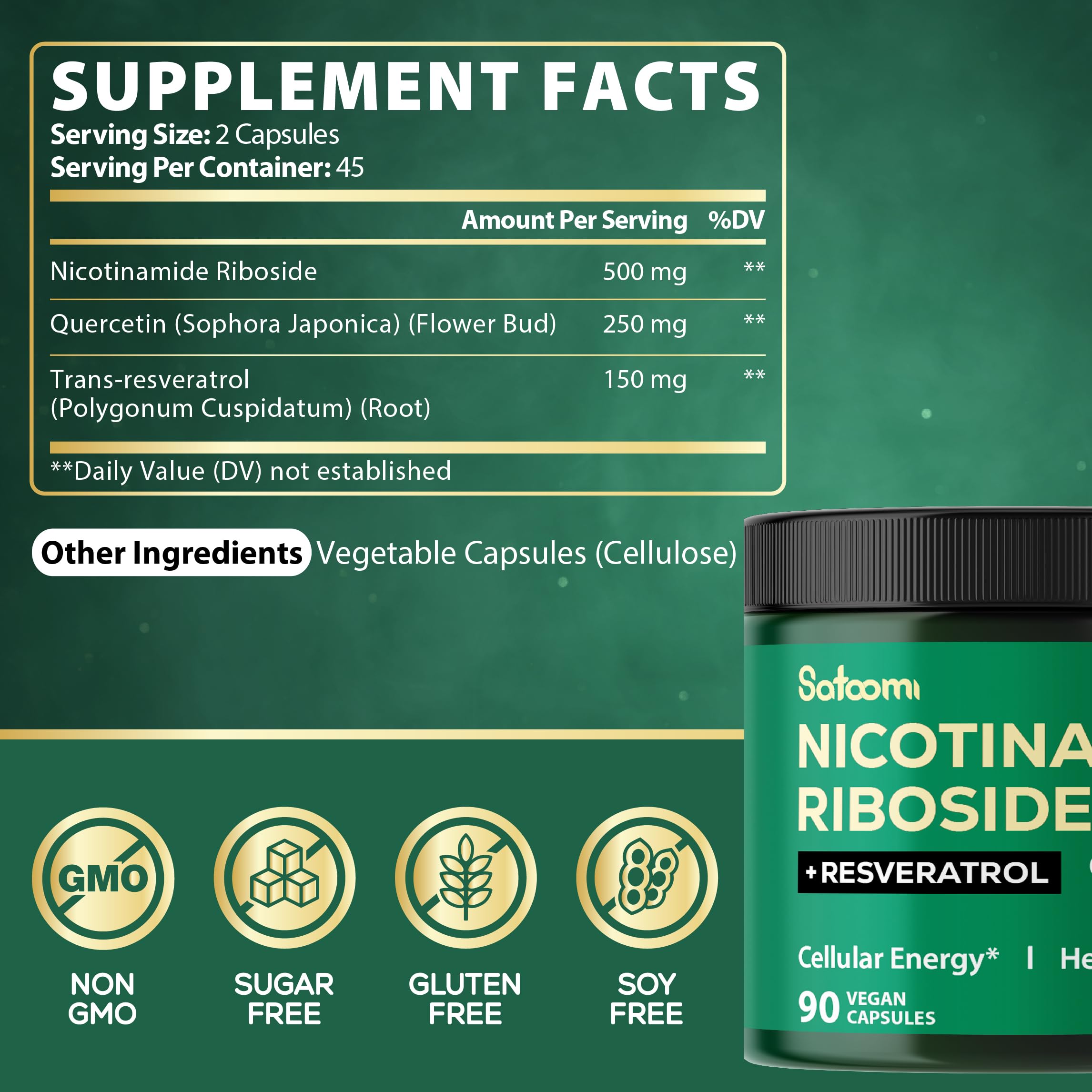 Satoomi NAD Plus Supplement side view of packaging