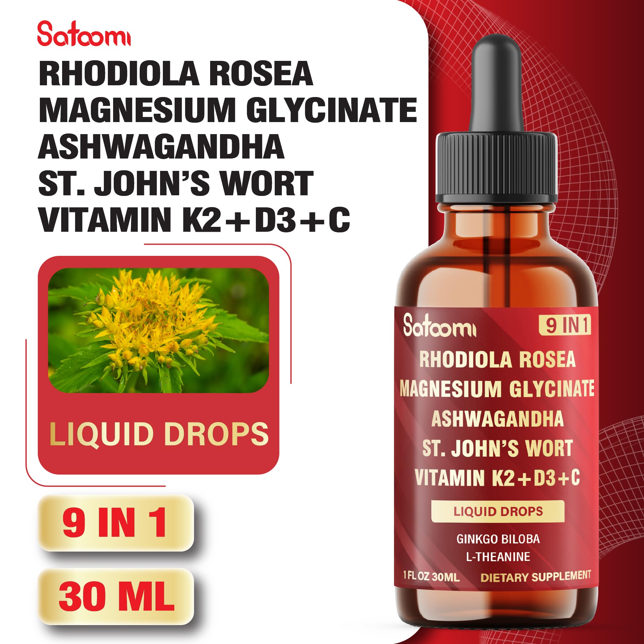 Satoomi Rhodiola Rosea Tincture 30ml back view