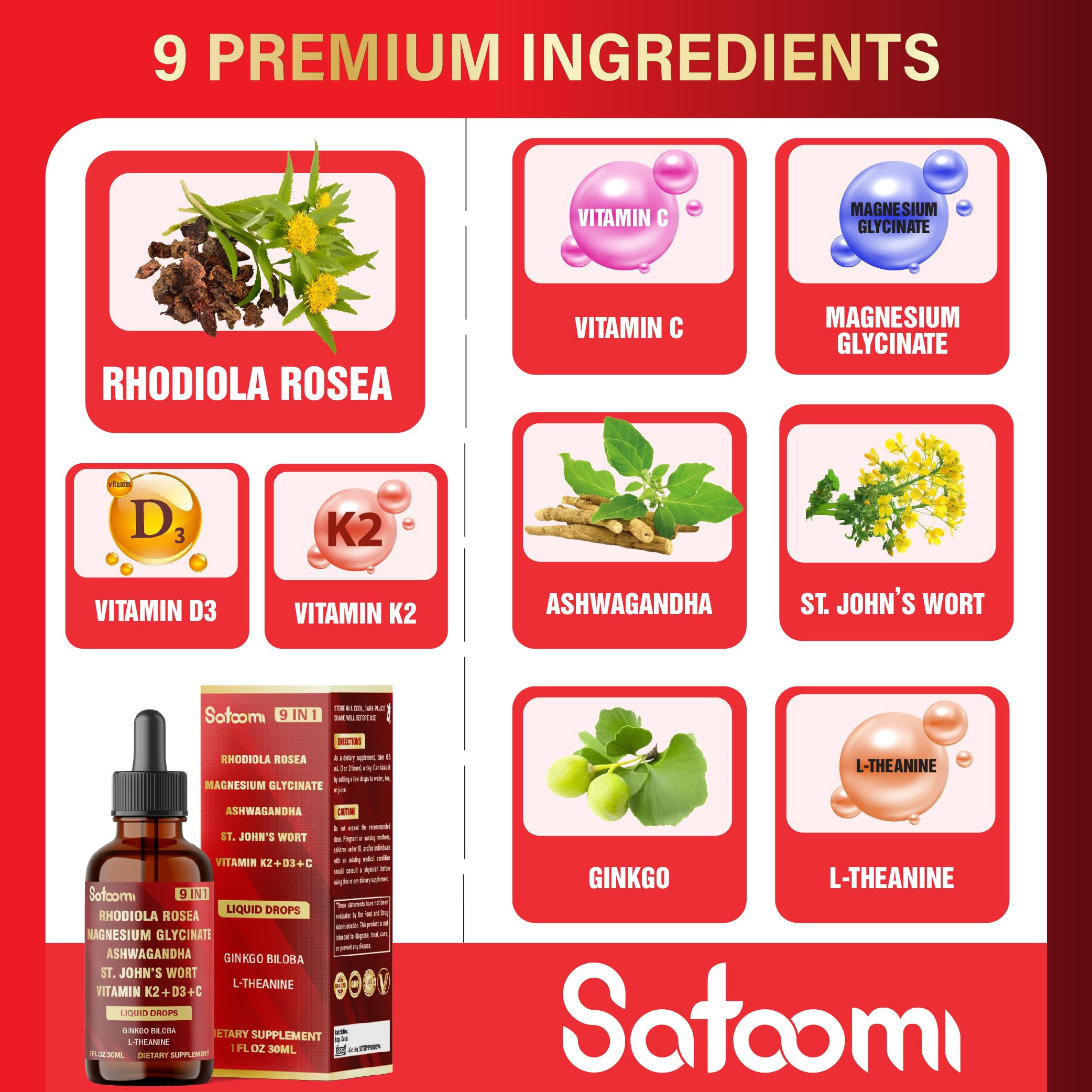 Satoomi Rhodiola Rosea Tincture 30ml side view