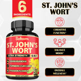 Satoomi St. John's Wort capsules close-up showing three capsules