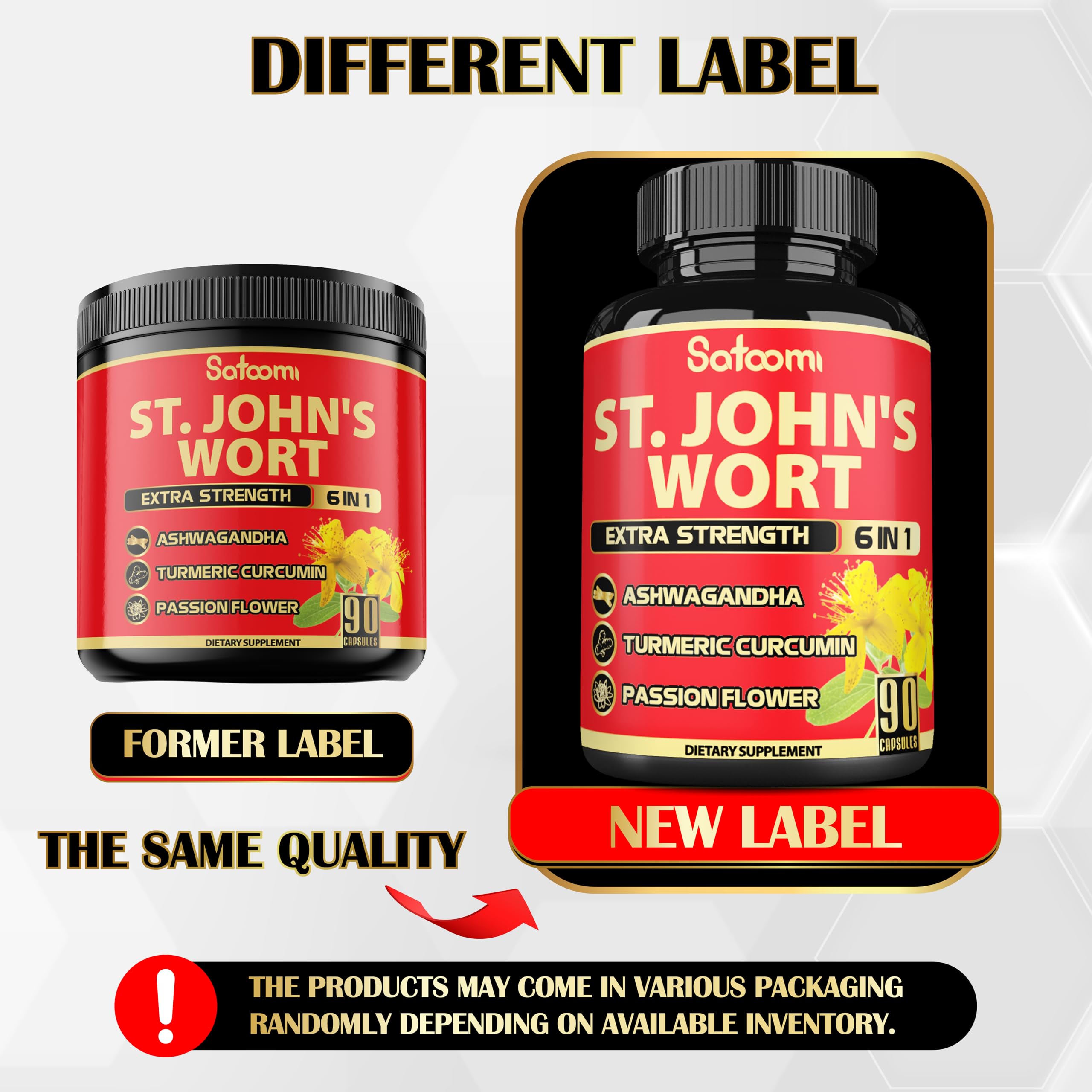 Satoomi St. John's Wort capsules with a measuring spoon