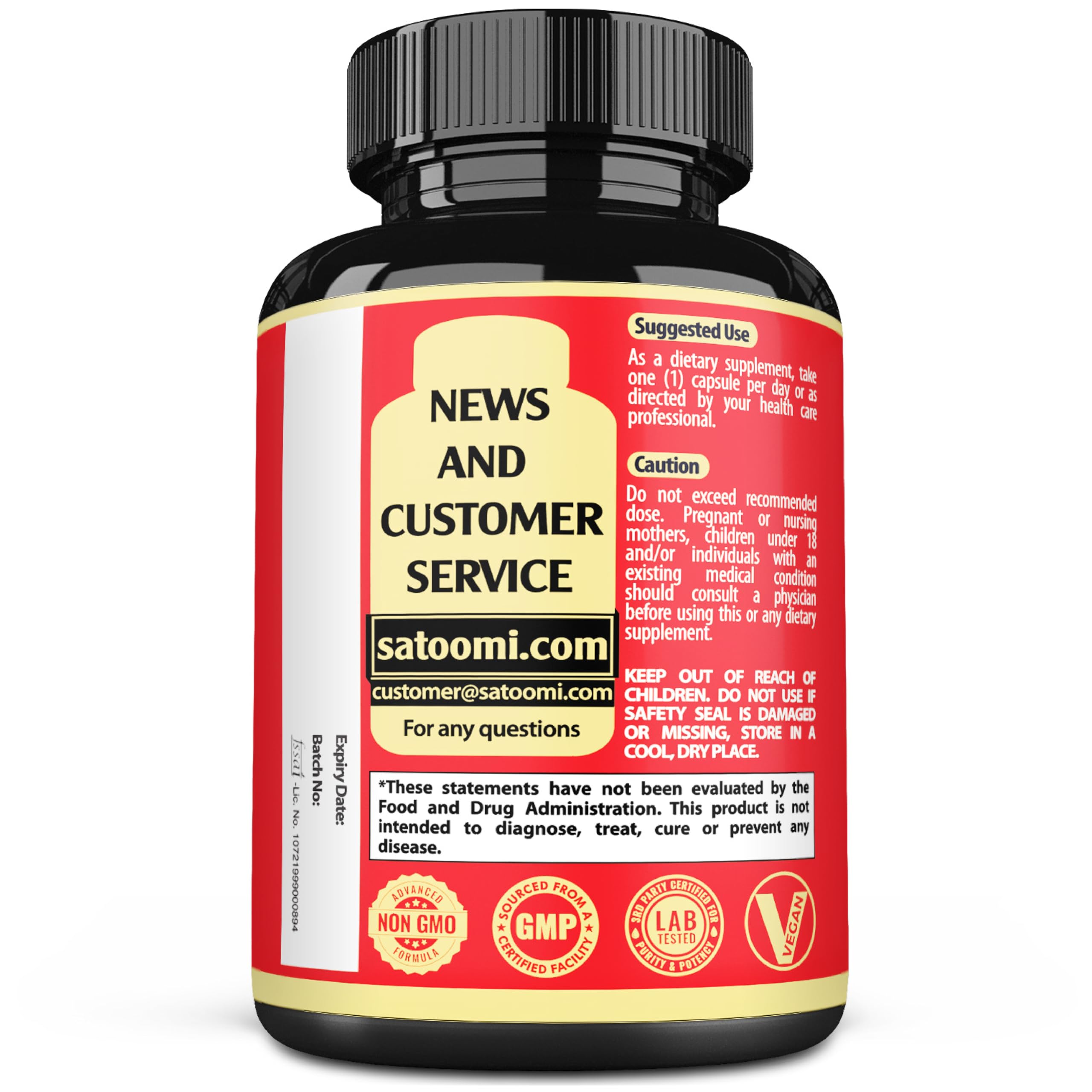 Satoomi St. John's Wort Herbal Supplement product label close-up