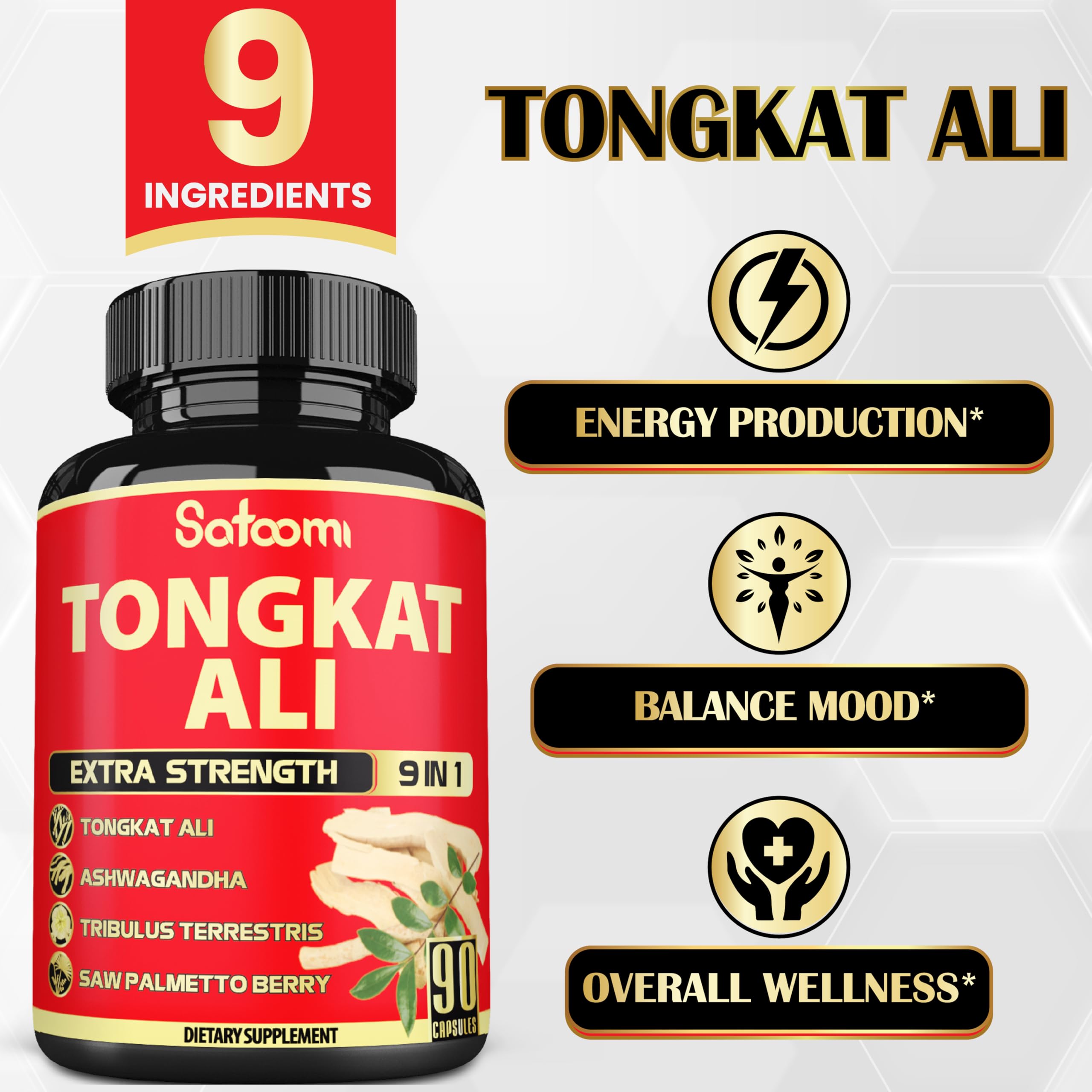 Satoomi Tribulus Terrestris Supplement capsules close-up