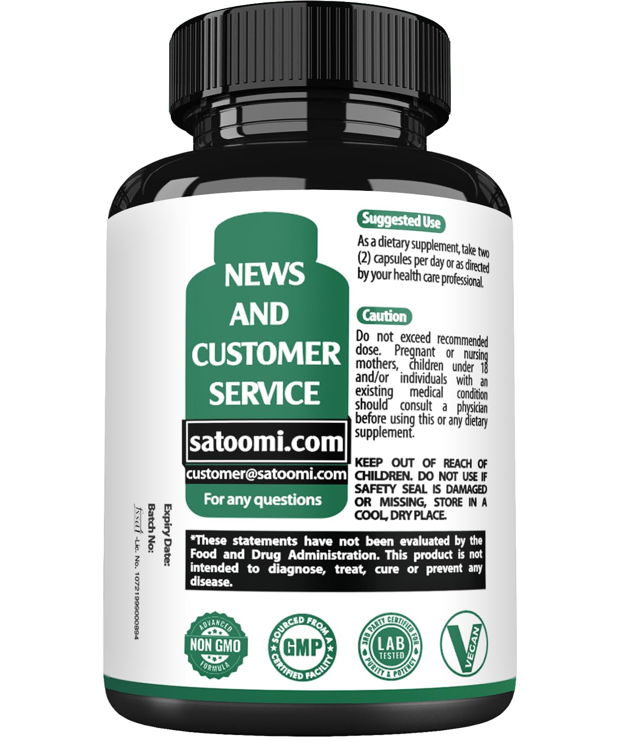 Satoomi Turmeric Capsules packaging details