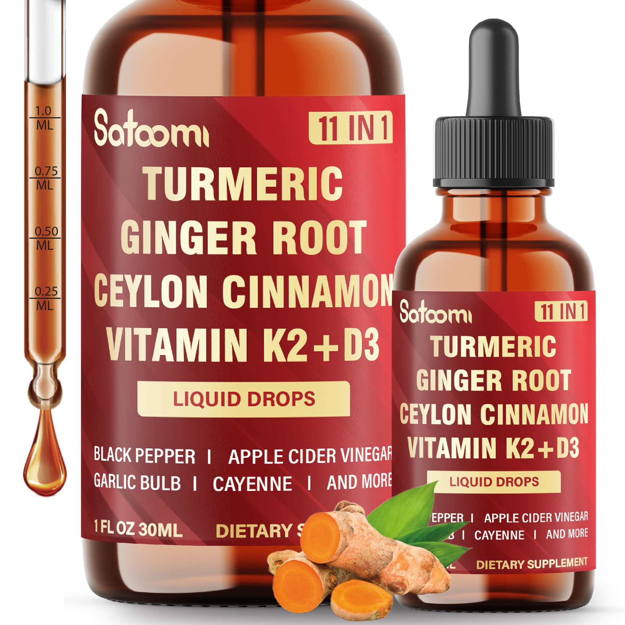 Satoomi Turmeric Liquid Supplement 30ml front view