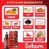 Satoomi Turmeric Liquid Supplement 30ml ingredients list
