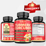 Satoomi Turmeric Supplement bottle with measuring spoon