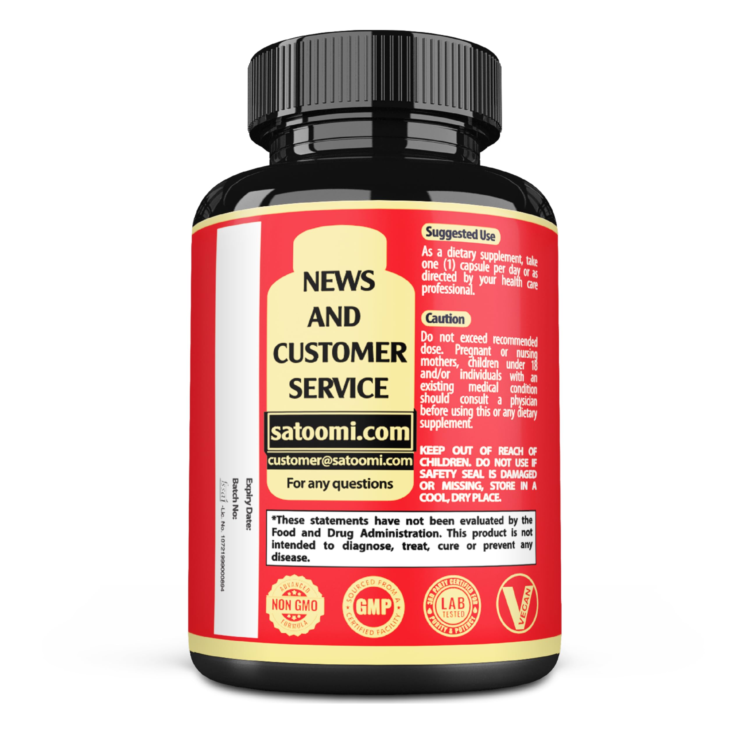 Satoomi Turmeric Supplement capsules in a hand