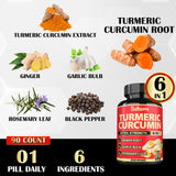 Satoomi Turmeric Supplement capsules on a wooden surface