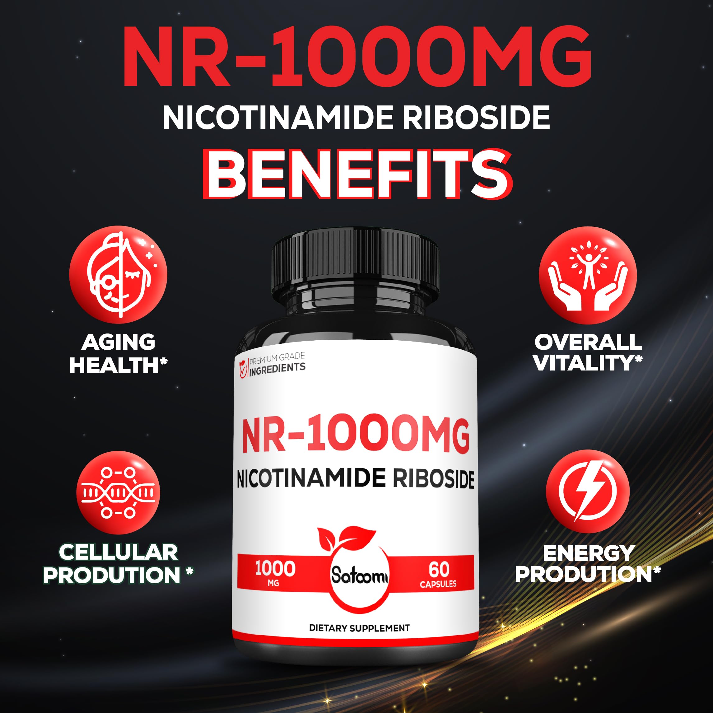 Satoomi Vitamin B3 (Niacin) capsules close-up