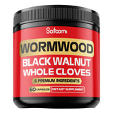 Satoomi Wormwood Capsules bottle front view with 60 vegan capsules