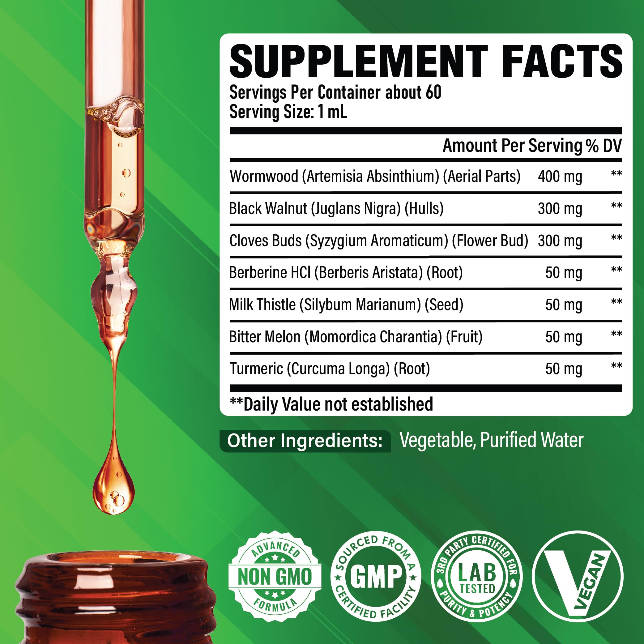 Satoomi Wormwood Complex Liquid 60ml bottle side view