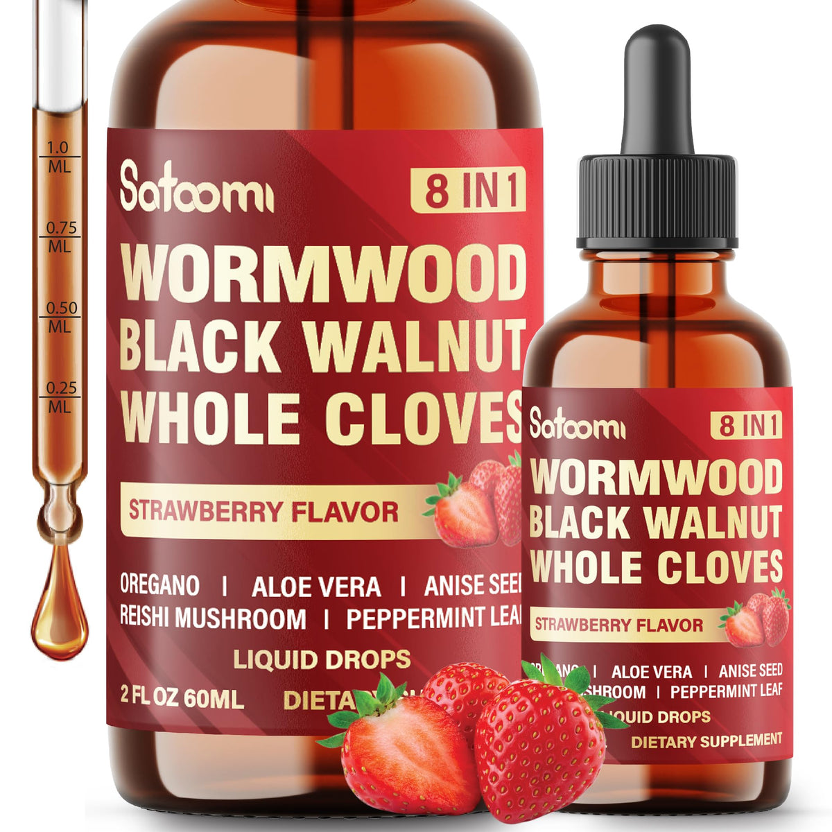 Satoomi Wormwood Liquid Drops 60ml bottle front view