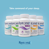 Savant Science RestoreZ Fall Asleep bottle with a clock and book