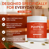 savari Pumpkin Seed Oil Capsules back view with ingredient list