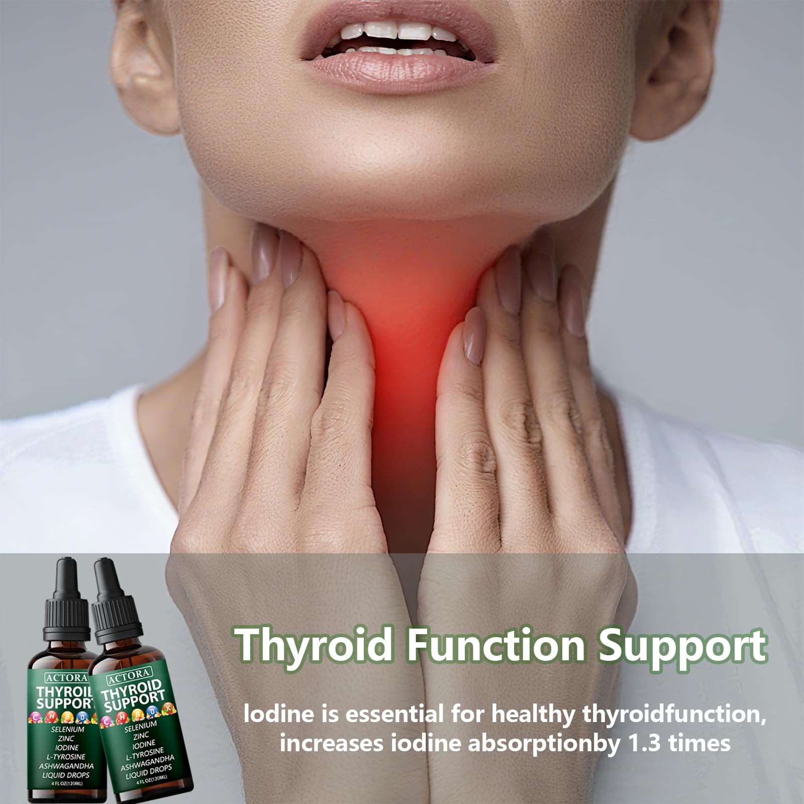 savari Thyroid Support Drops bottle on wooden table