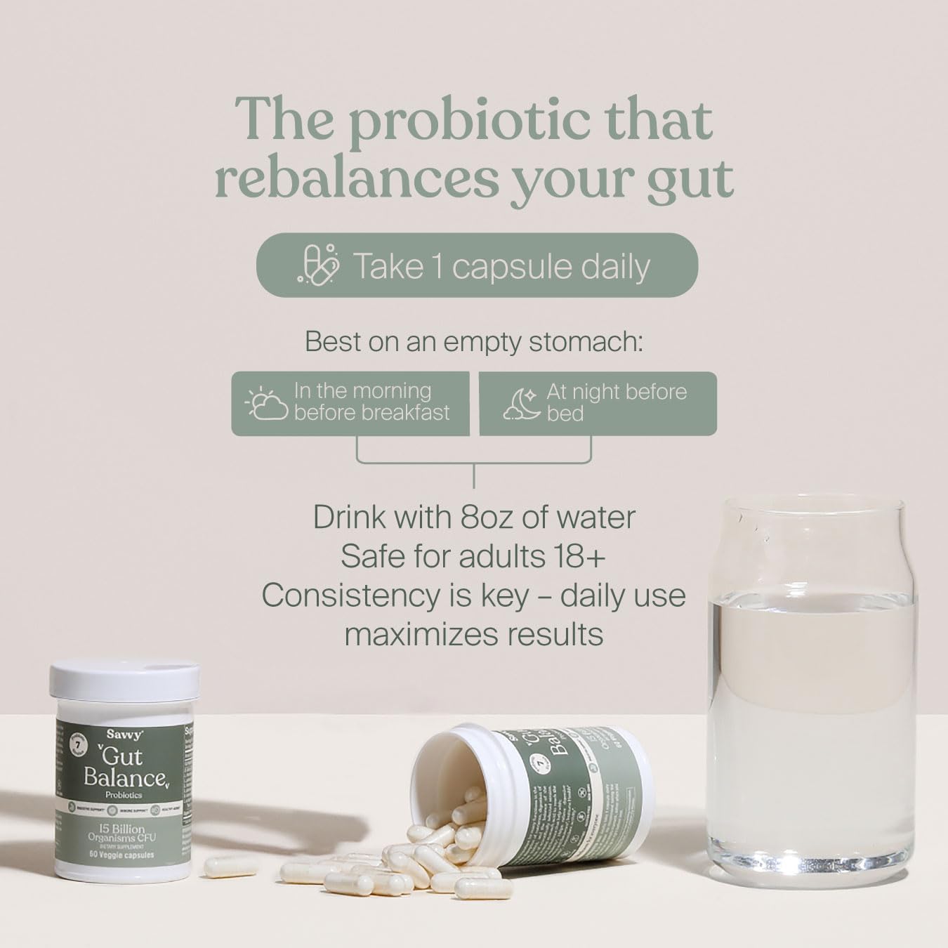 SAVVY Probiotic Acidophilus Capsules close-up of capsule