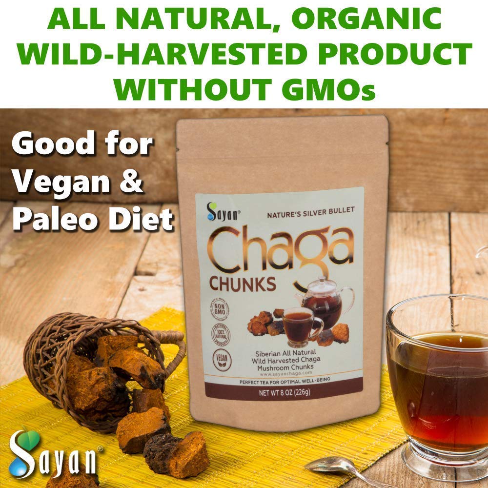 Sayan Chaga Mushroom Chunks 245g ingredients list