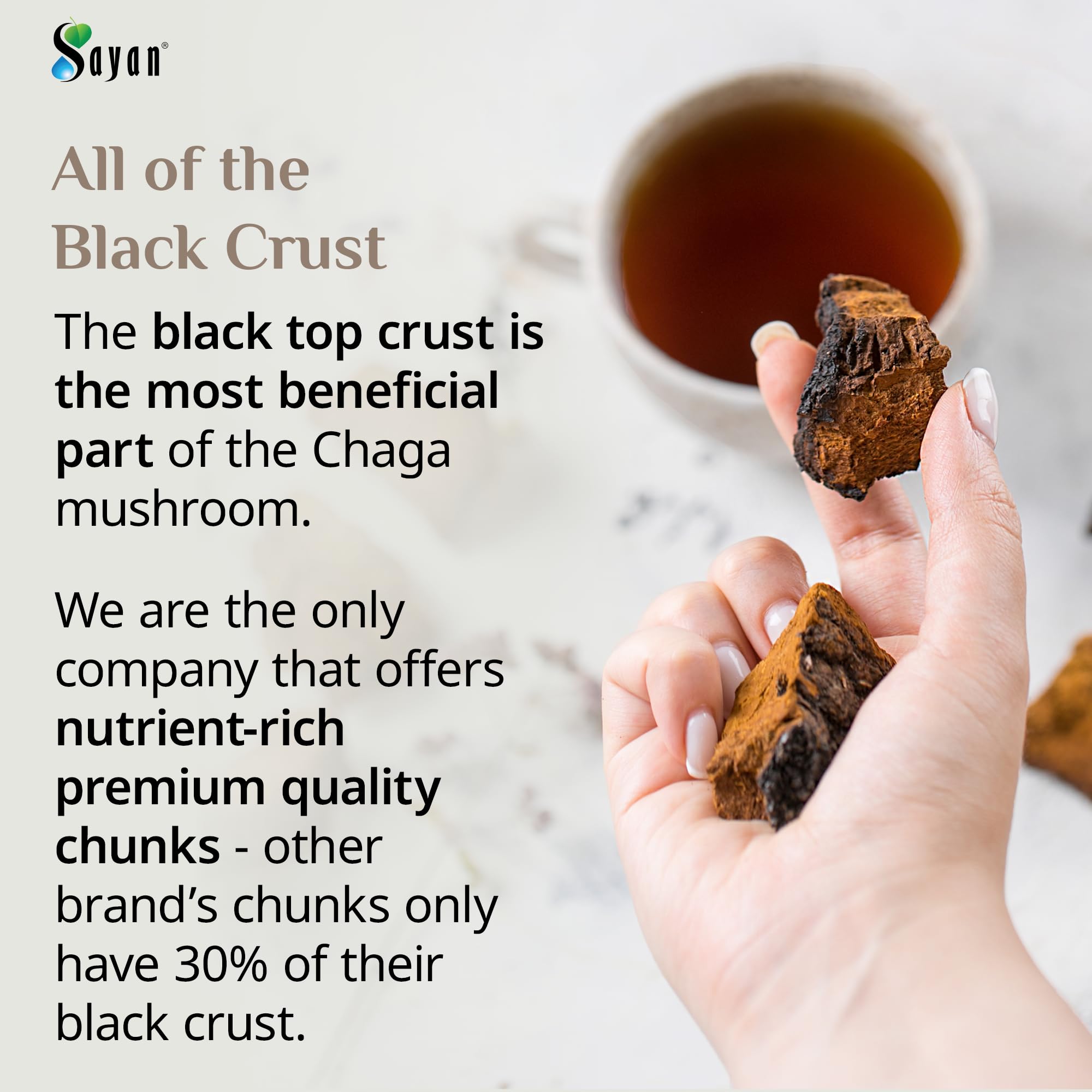 Sayan Chaga Mushroom Chunks packaging
