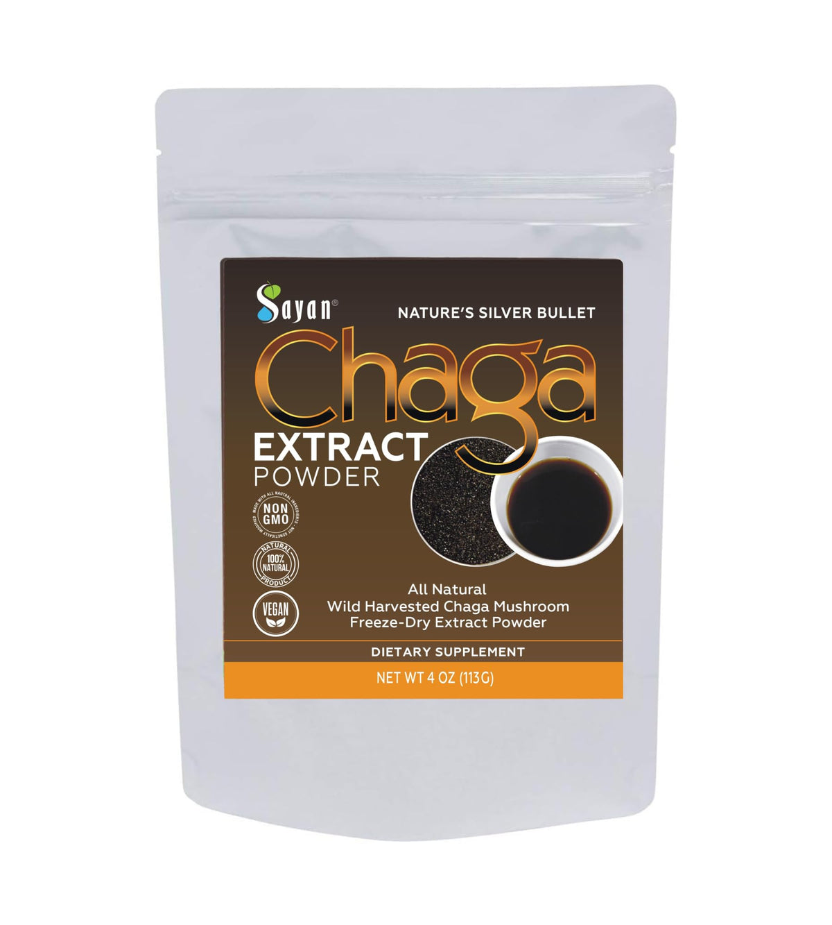 Sayan Chaga Mushroom Extract Powder 91g front view
