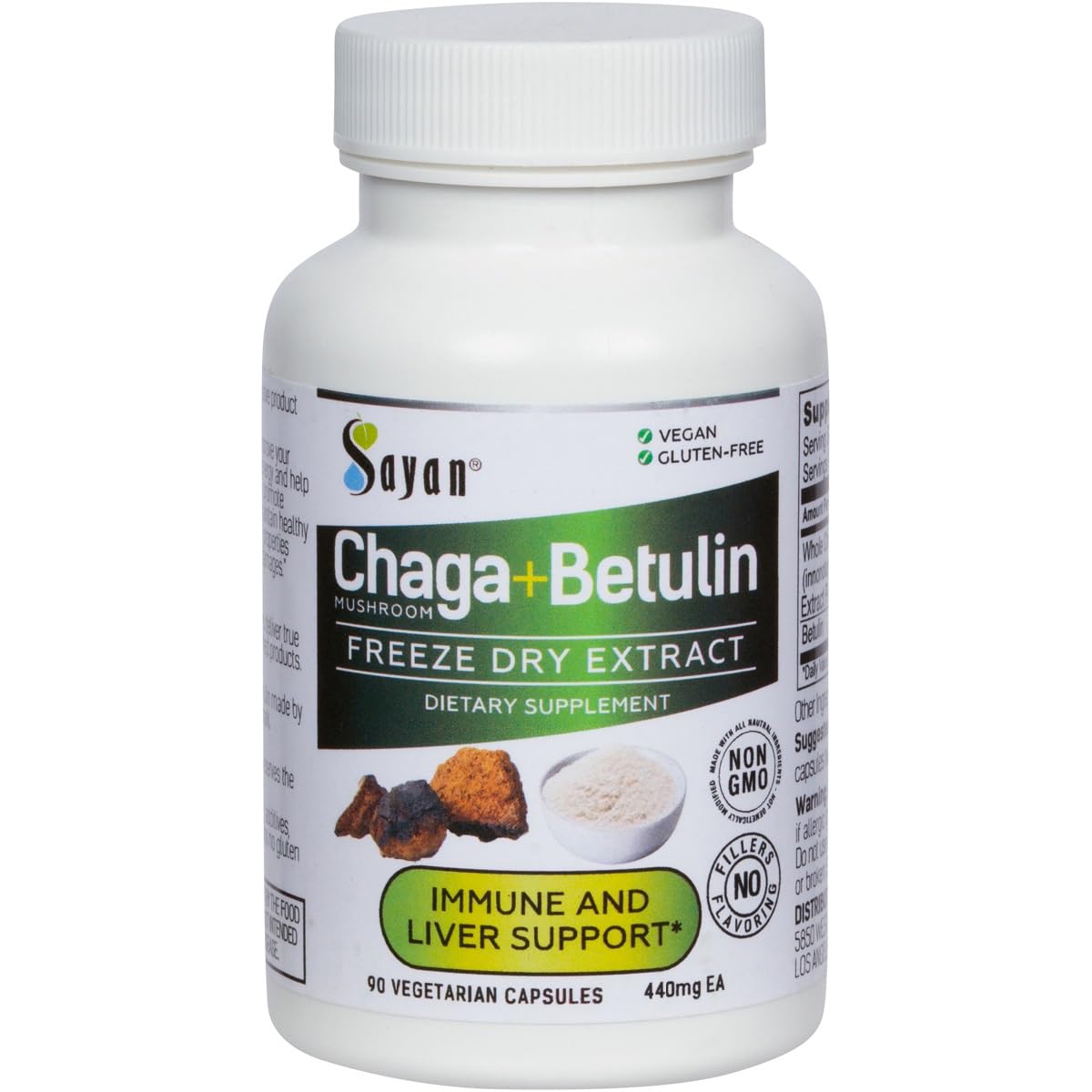 Sayan Chaga Mushroom Supplement front view with packaging