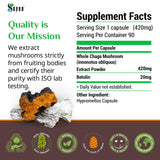 Sayan Chaga Mushroom Supplement showing capsule size