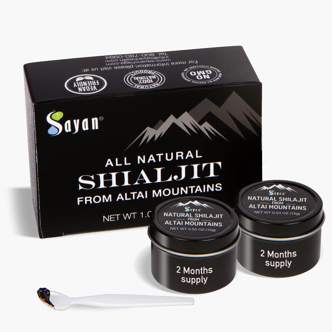 Sayan Shilajit Resin 73g front view packaging