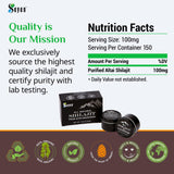Sayan Shilajit Resin 73g on a wooden table with natural background