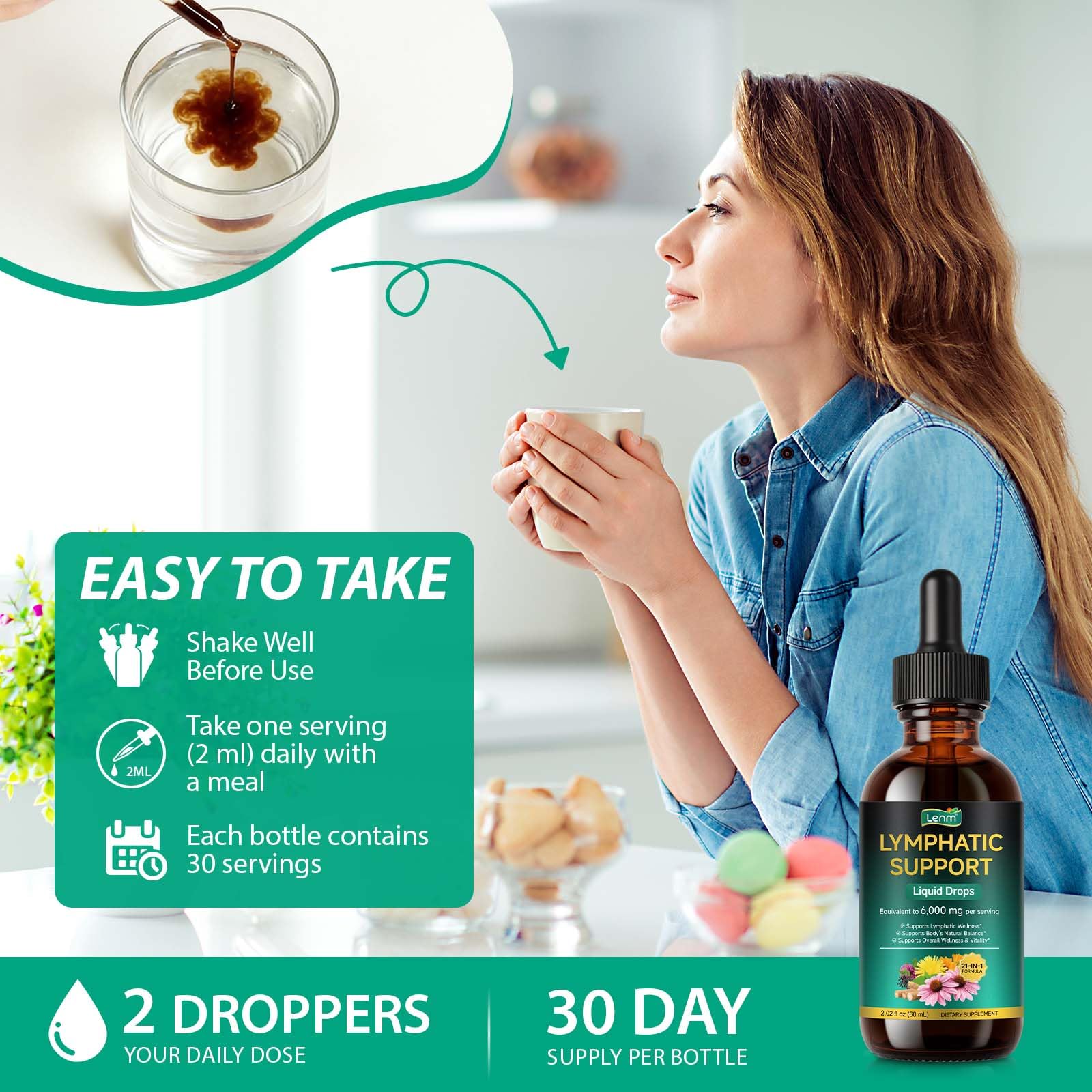 SBHEANGBA Lymphatic Drainage Drops in a lifestyle setting