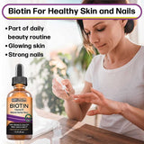 SBR Nutrition Biotin Liquid Supplement 28g bottle on a countertop