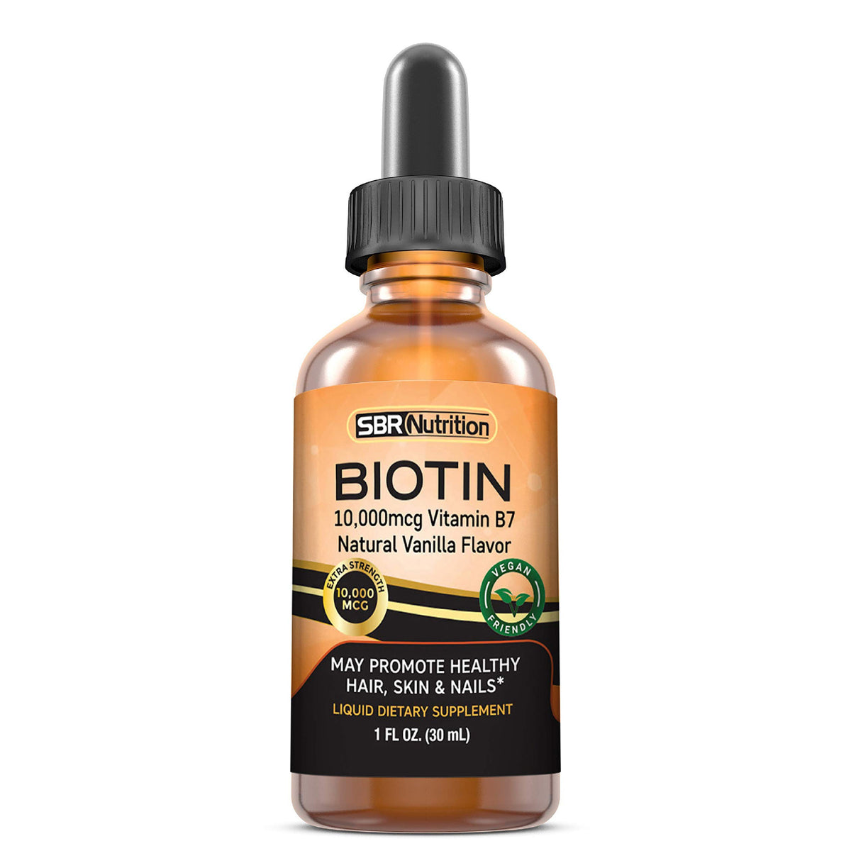 SBR Nutrition Extra Strength Liquid Biotin 1oz front view