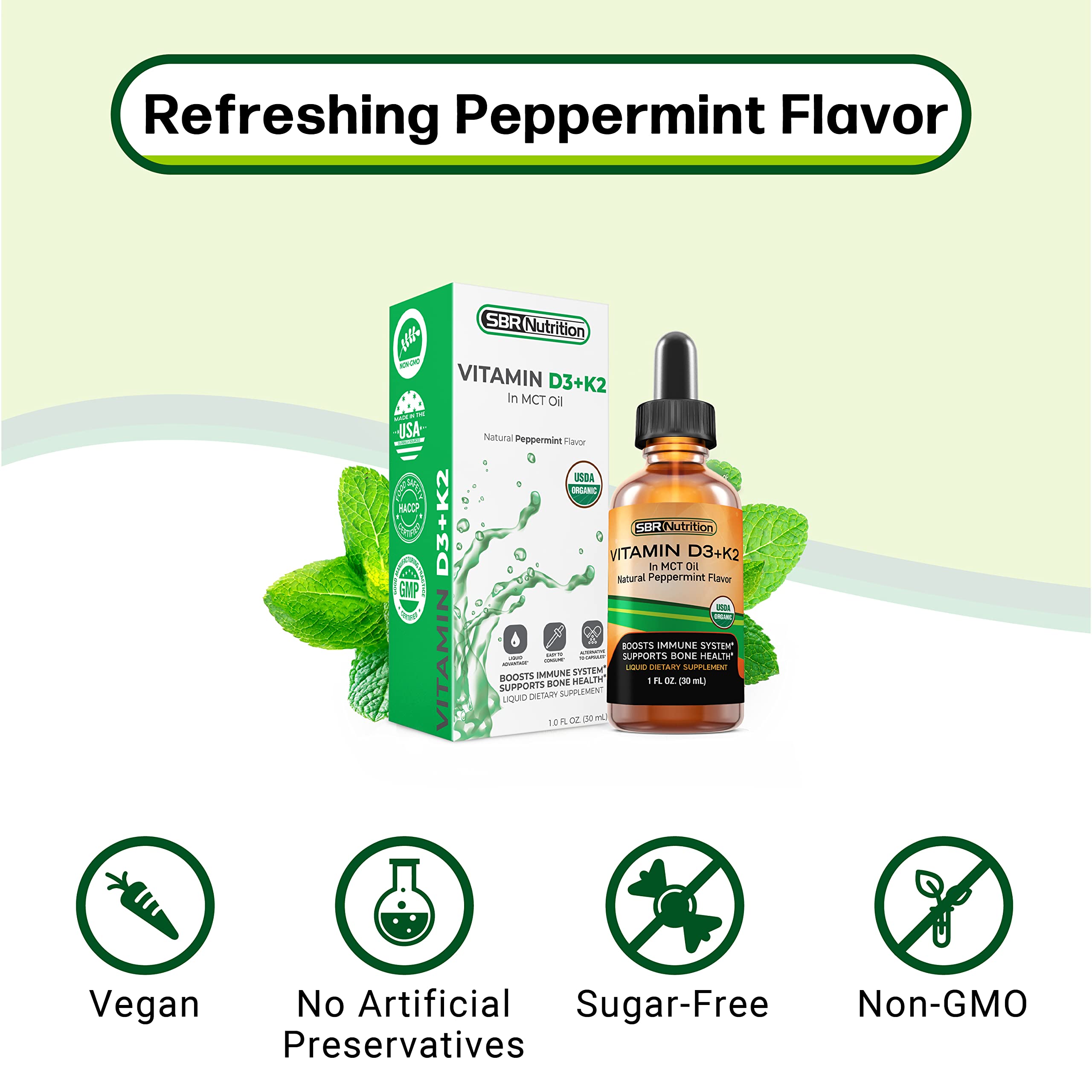 SBR Nutrition Vitamin D3 & K2 Drops in a lifestyle setting