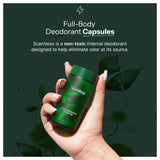 Scentless Full-Body Deodorant Capsules packaging