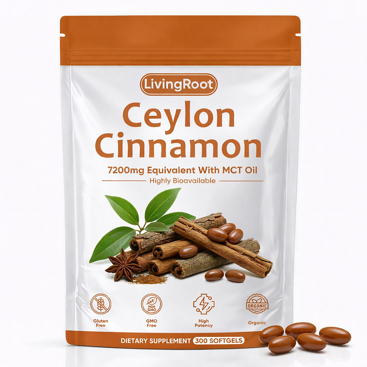 SCEZROB Ceylon Cinnamon Softgels bottle front view