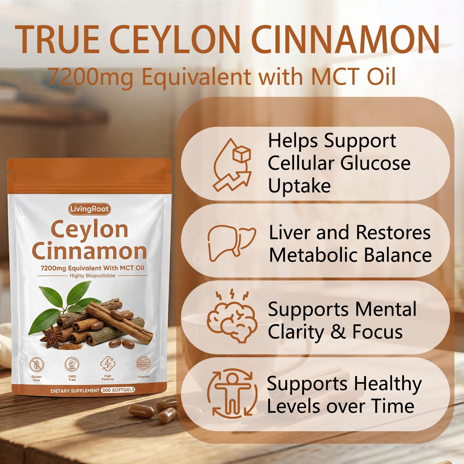 SCEZROB Ceylon Cinnamon Softgels showing softgel capsules