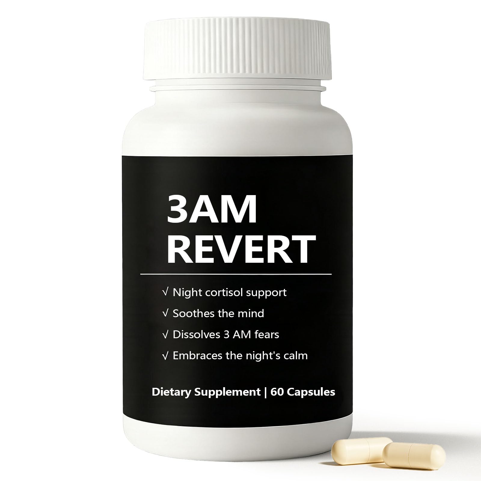 SCEZROB Cortisol 3 AM Revert Supplement Capsules bottle front view