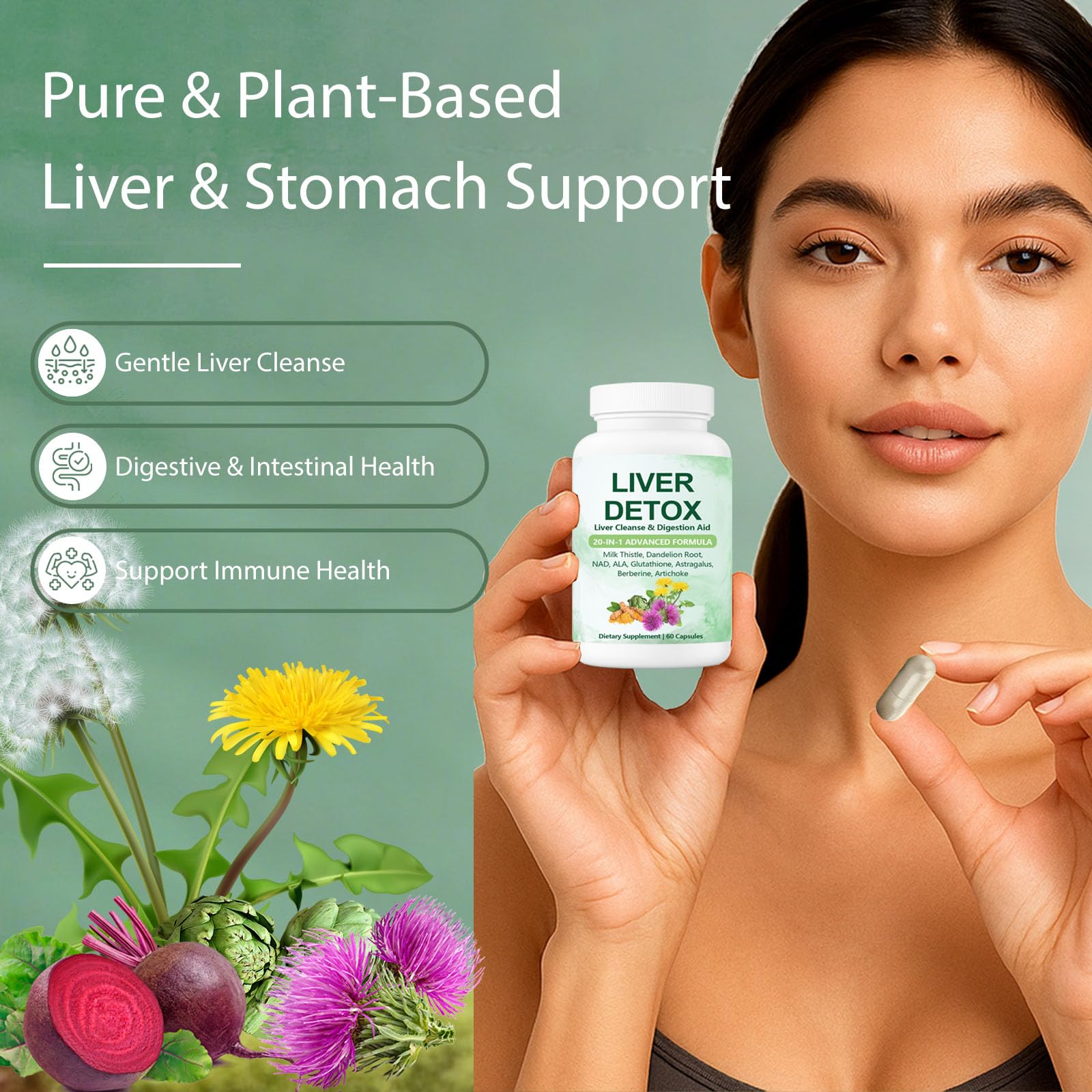 SCEZROB Milk Thistle 20-in-1 Liver Support Capsules packaging