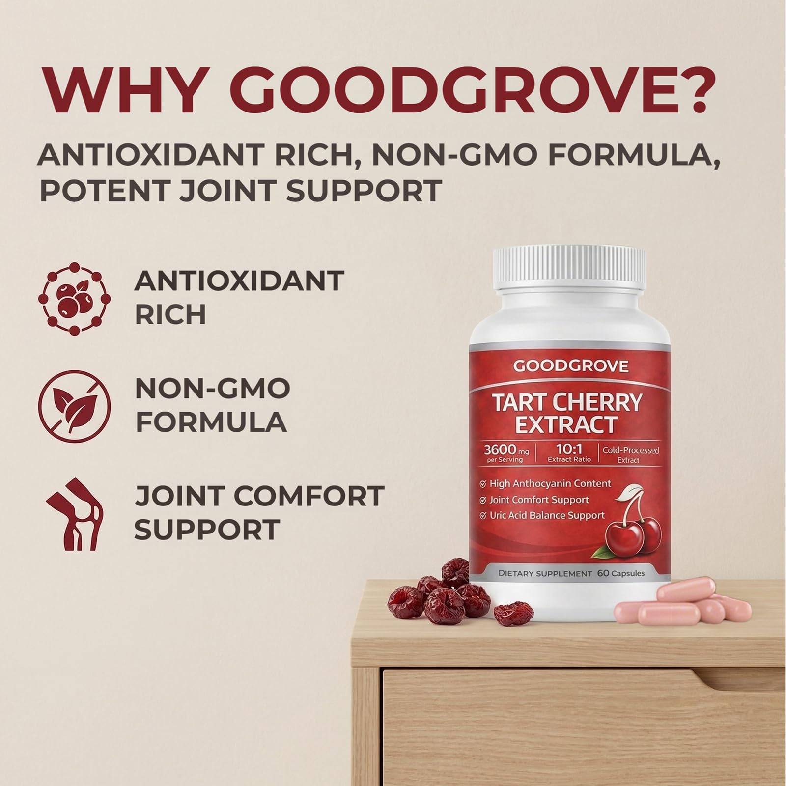 SCEZROB Tart Cherry Extract Capsules 3600mg with measuring spoon