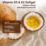 SCEZROB Vitamin D3 & K2 Softgels with coconut oil