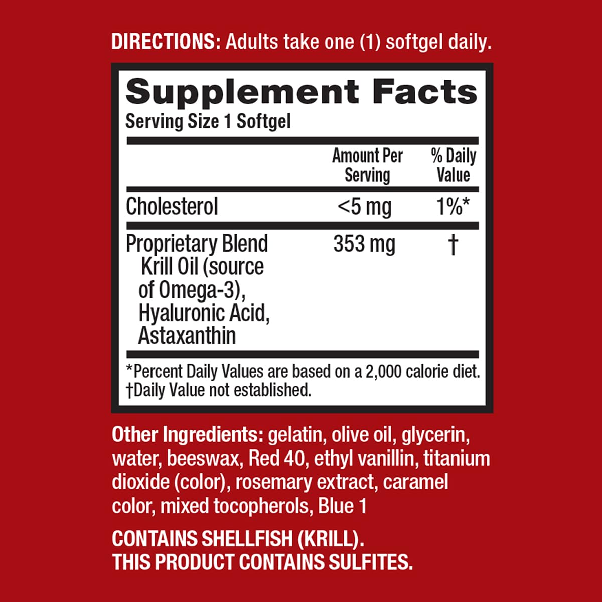 Schiff MegaRed Joint Care Krill Oil Softgel on a wooden table