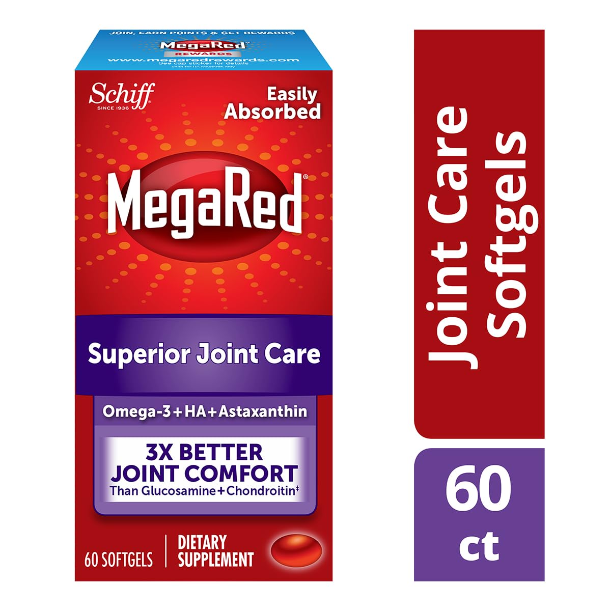 Schiff MegaRed Joint Care Krill Oil Softgel packaging
