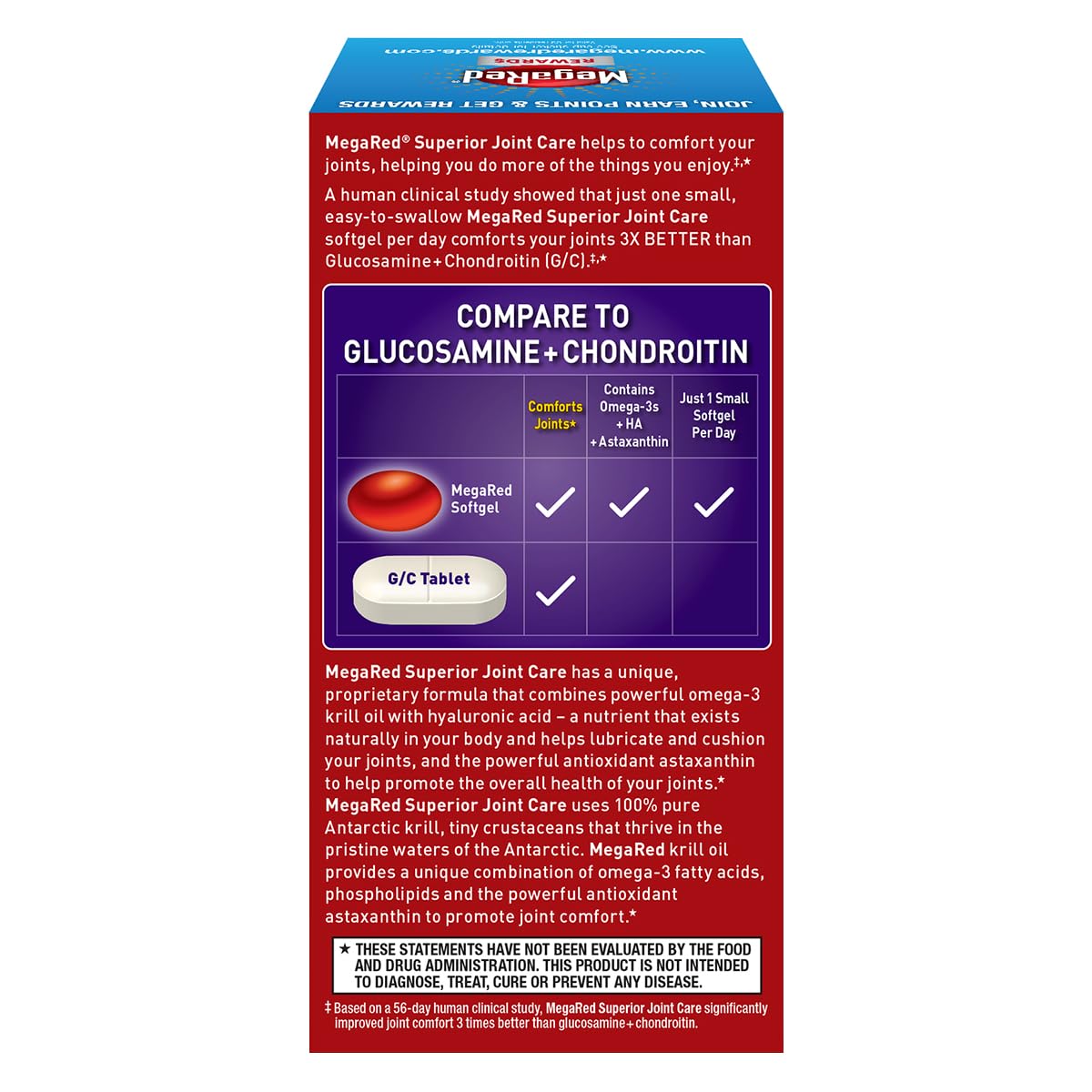 Schiff MegaRed Joint Care Krill Oil Softgel side view