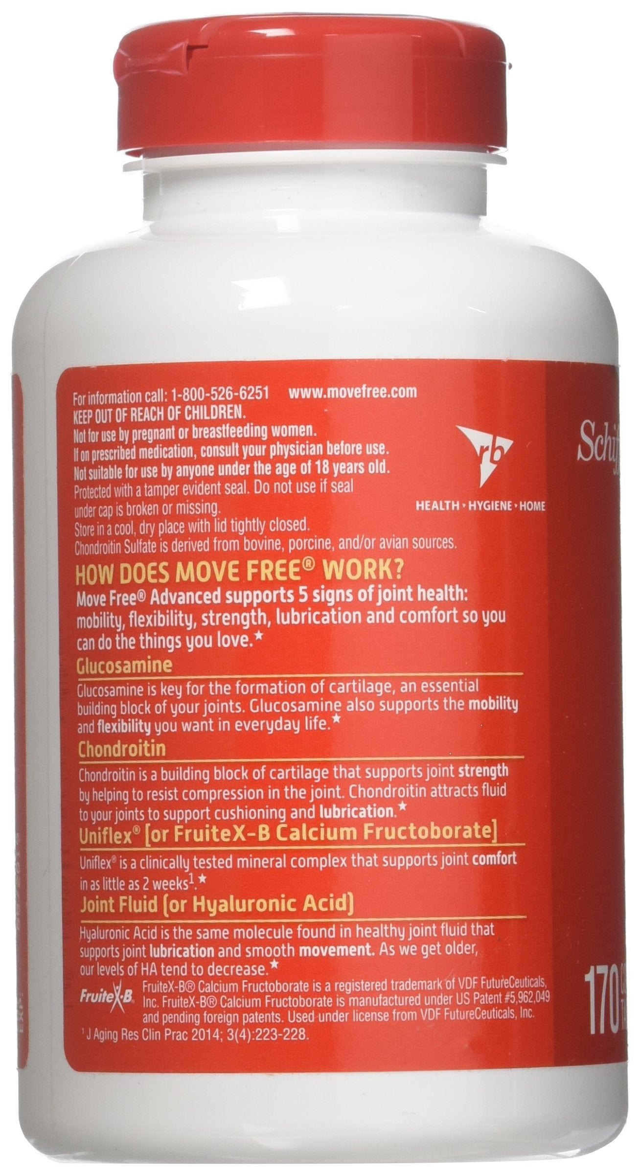 SCHIFF Move Free Chondroitin supplement side view showing capsule details