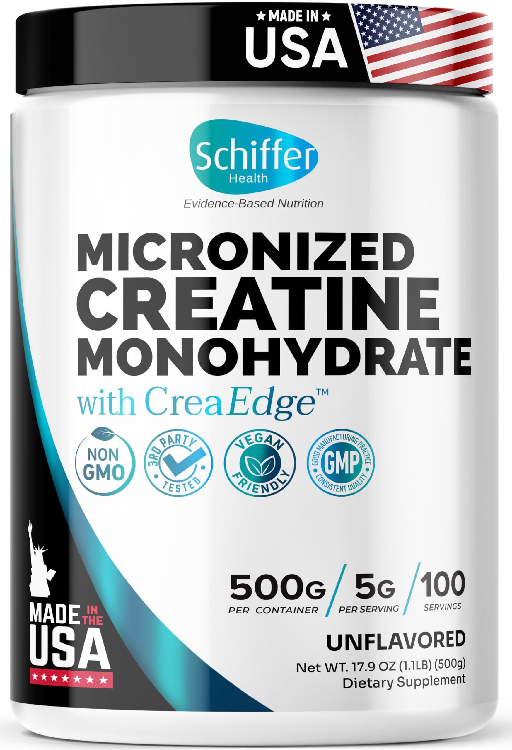 SCHIFFER HEALTH Creatine Monohydrate 500g front view