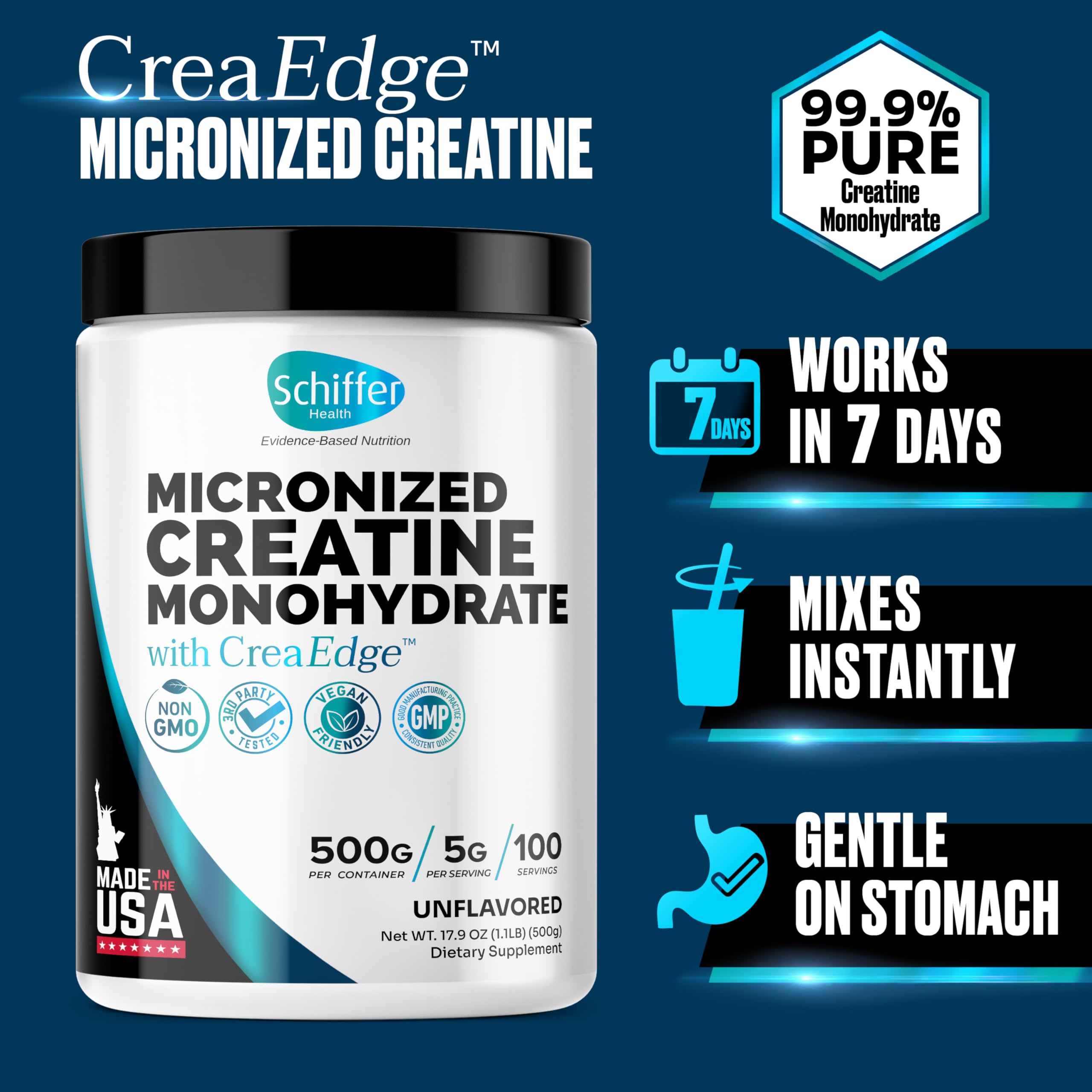 SCHIFFER HEALTH Creatine Monohydrate 500g packaging