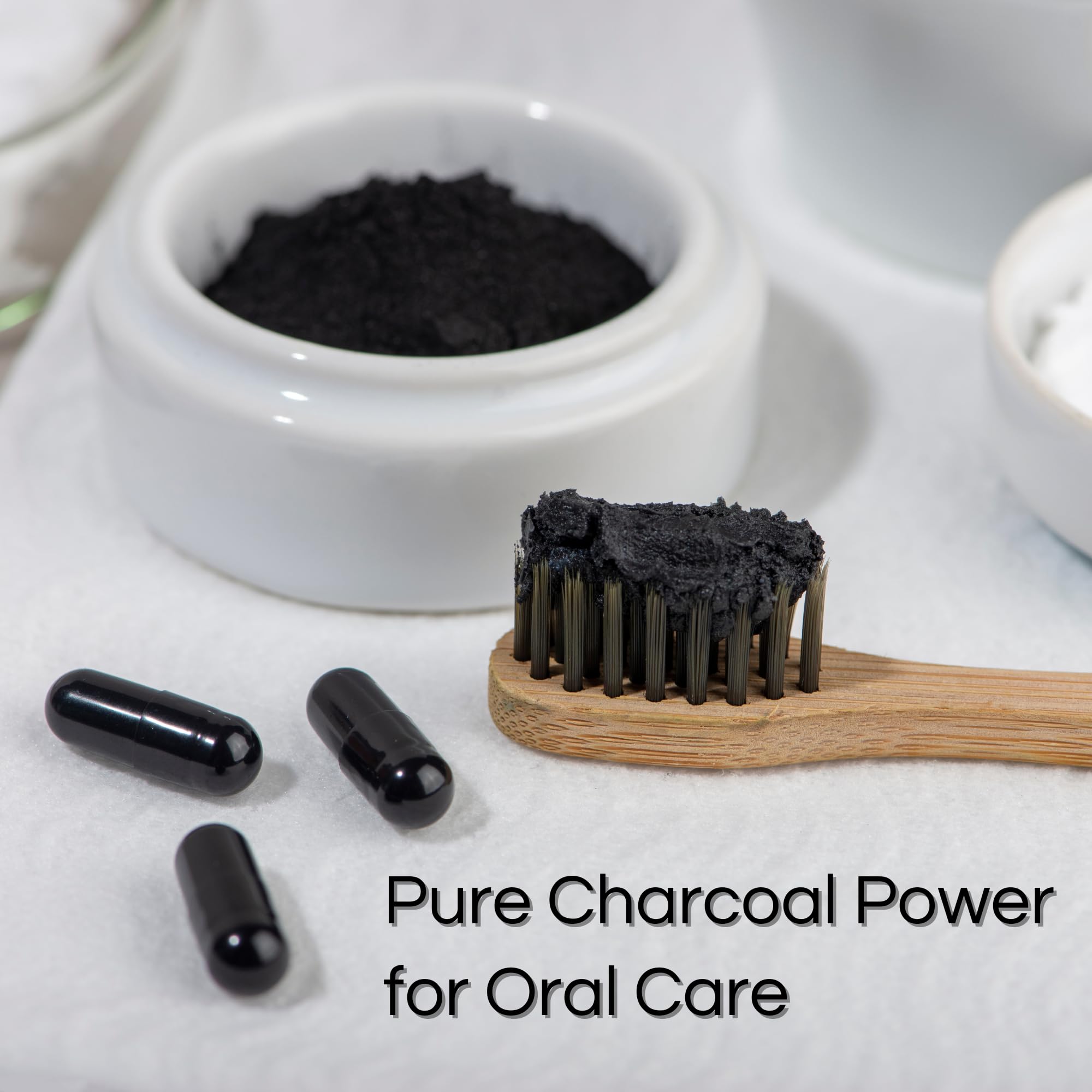 Schizandu Activated Coconut Charcoal Capsules with coconut shells
