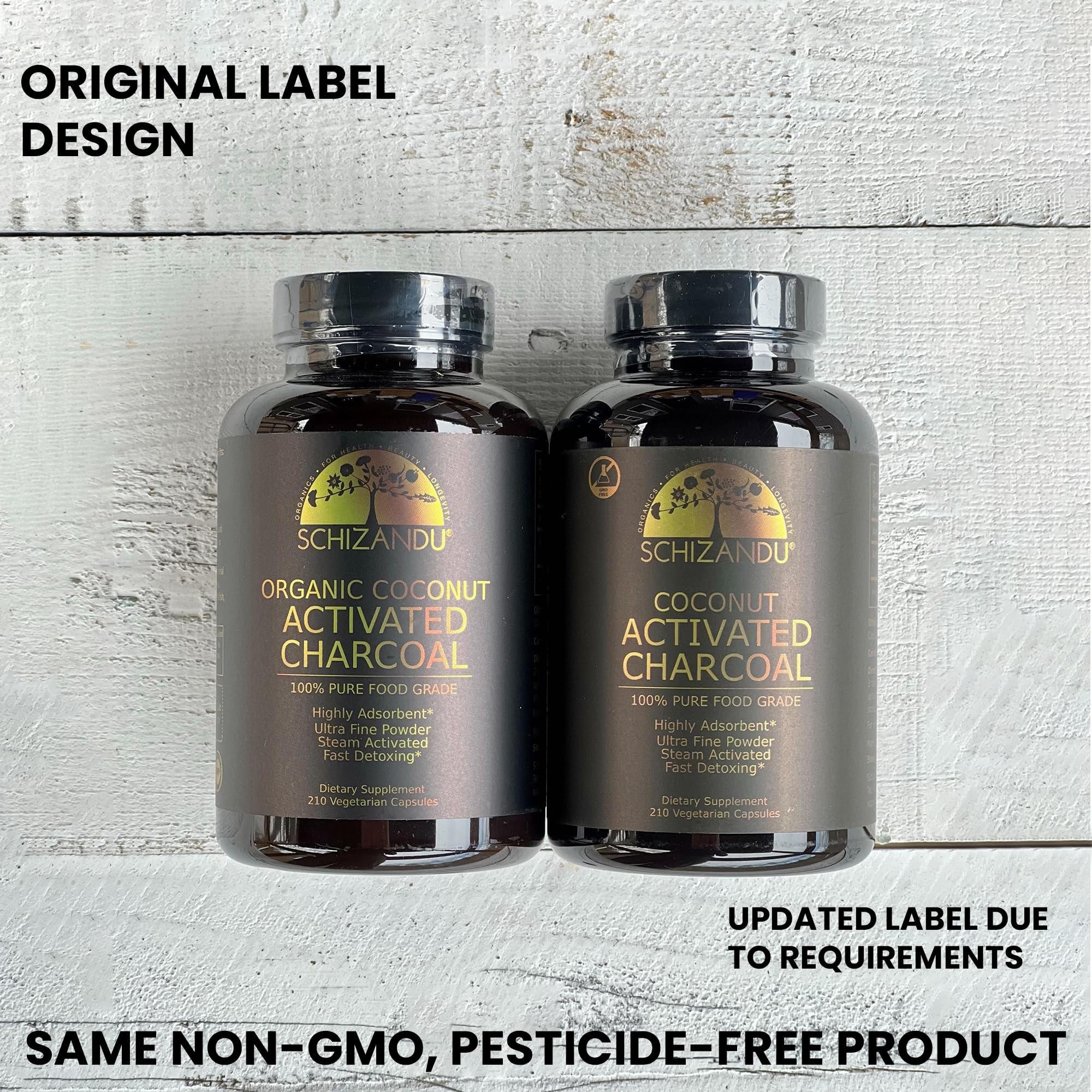 Schizandu Activated Coconut Charcoal Capsules with eBook guide