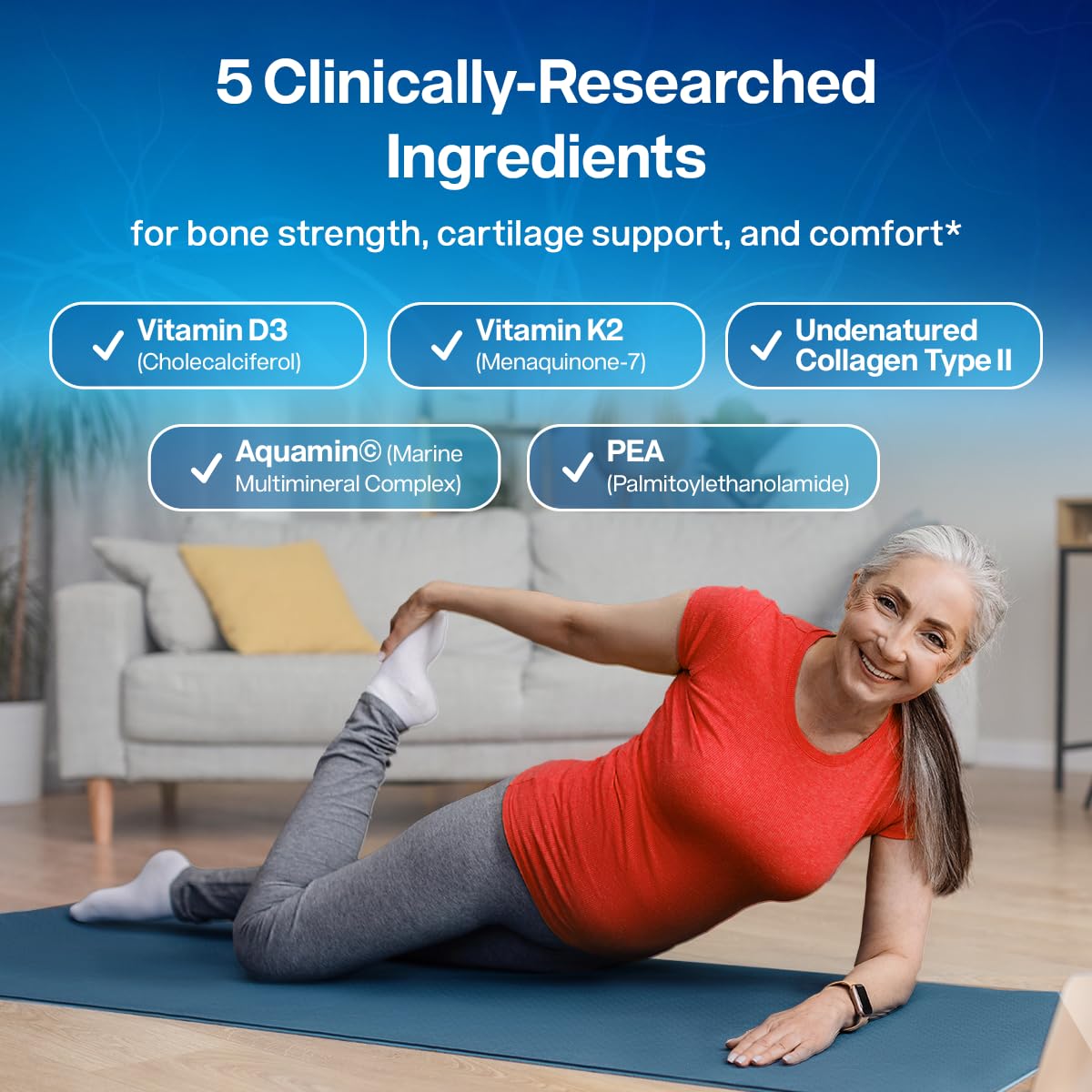 SciatiEase Collagen Supplement capsules on a wooden table